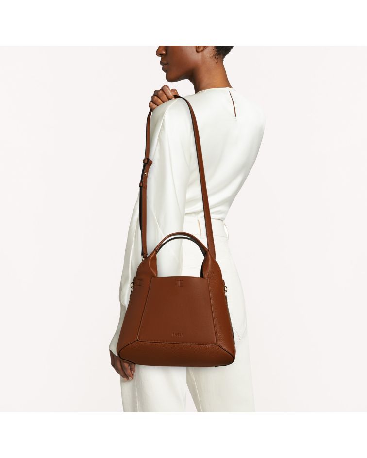 Furla Gilda M Tote Cognac H+Nero