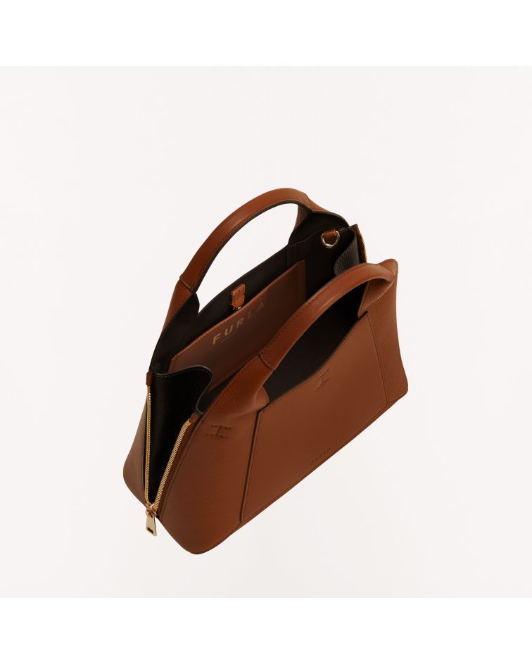 Furla Gilda M Tote Cognac H+Nero