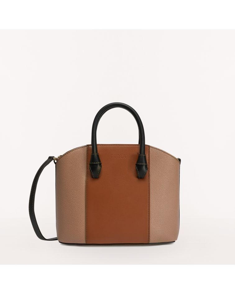 Furla Miastella M Tote Greige+Cognac H+Nero