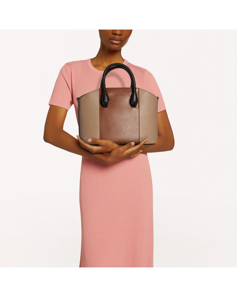 Furla Miastella M Tote Greige+Cognac H+Nero