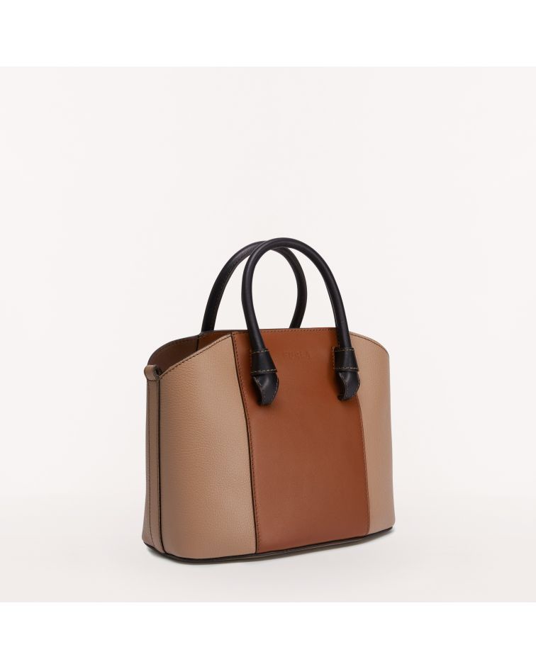 Furla Miastella M Tote Greige+Cognac H+Nero