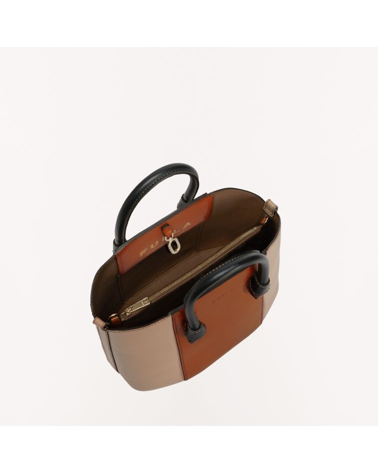 Furla Miastella M Tote Greige+Cognac H+Nero