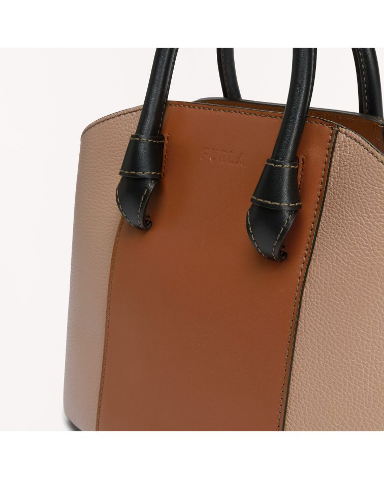 Furla Miastella M Tote Greige+Cognac H+Nero