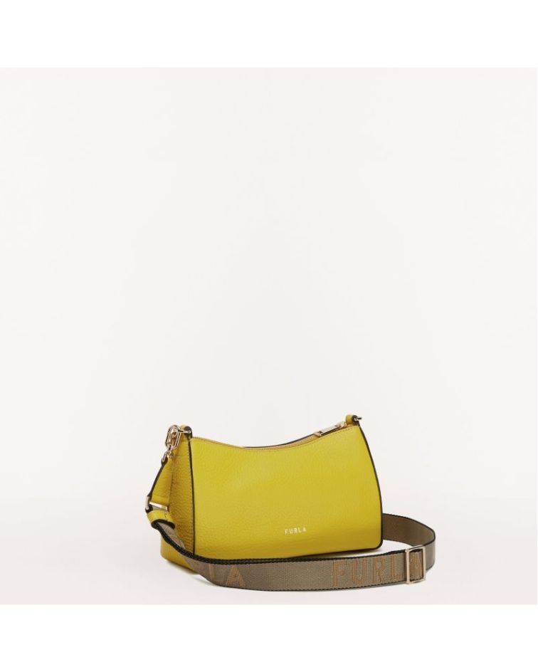 Furla Primula Mini C.Body Double Strap Canary+Metal Taupe