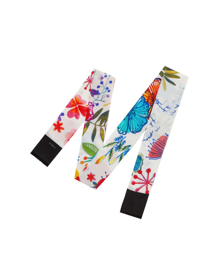 Furla Textile Brava Flower Mesh Chalk + Onyx